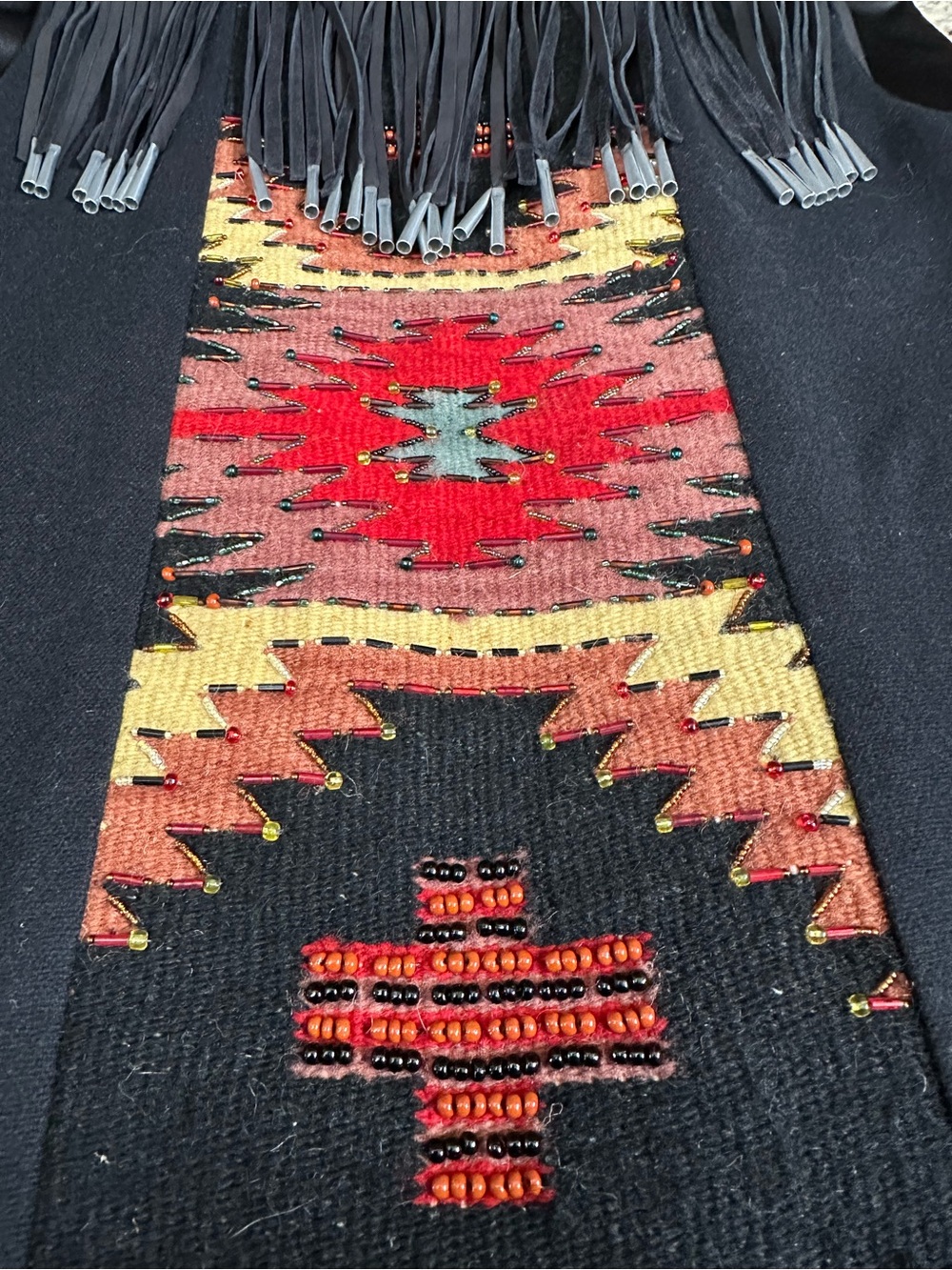 Gorgeous vtg Krista Koeppe designer wool beaded vest w fringe collectible
Rare - Picture 10 of 16